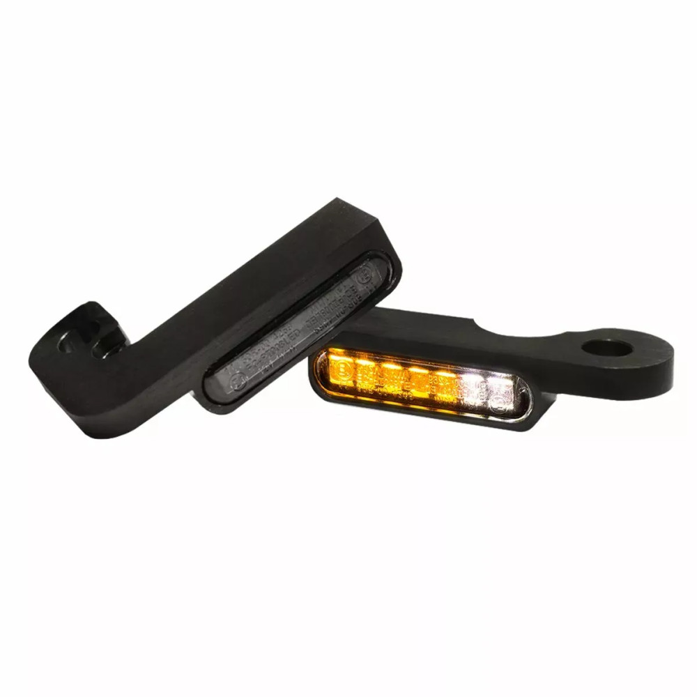 LED Handlebar Turn Signals — 12 V, Pair, Black housing, Amber LEDs
