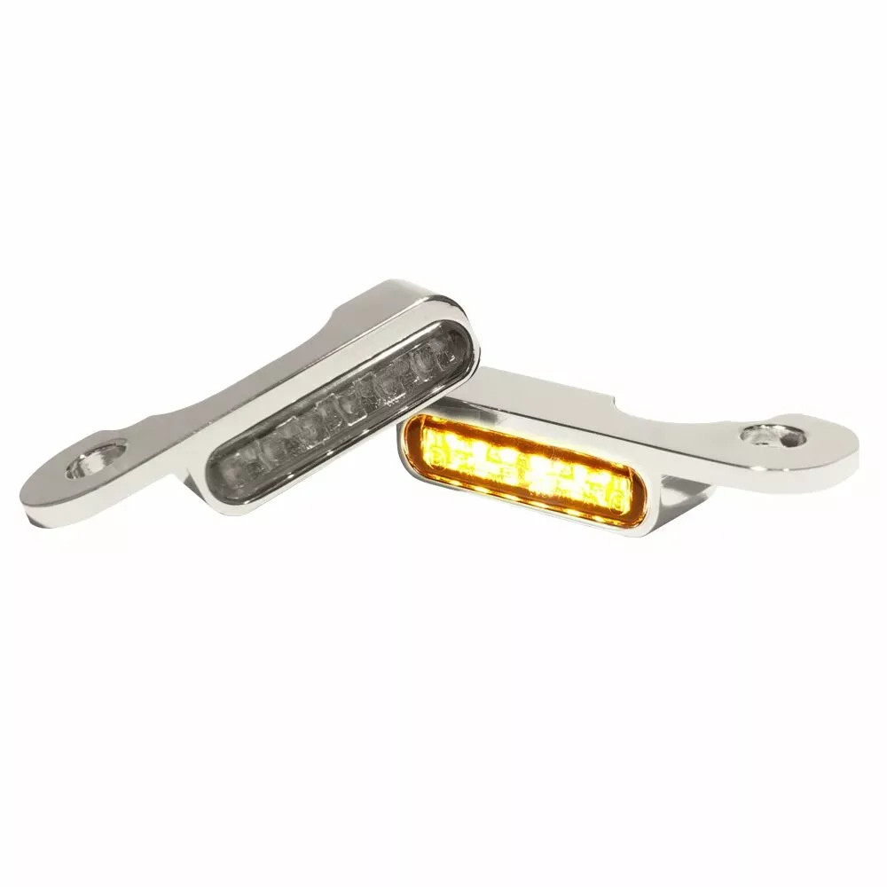 Intermitentes LED para manillar — 12V, ajuste específico para modelo, Cromo