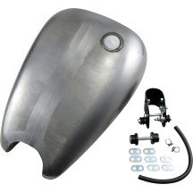 Extended Smooth-Top QuickBob™ Rubber-Mount Gas Tank — 3.9 US gal, 22 mm outlet, raw finish
