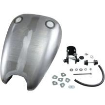 Extended Smooth-Top QuickBob™ Rubber-Mount Gas Tank — 3.9 US gal, 22 mm outlet, raw finish
