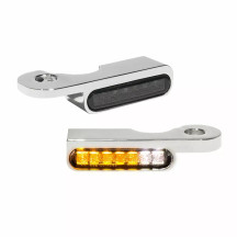 Intermitentes LED para manillar — 12 V, montaje en manillar, cromado