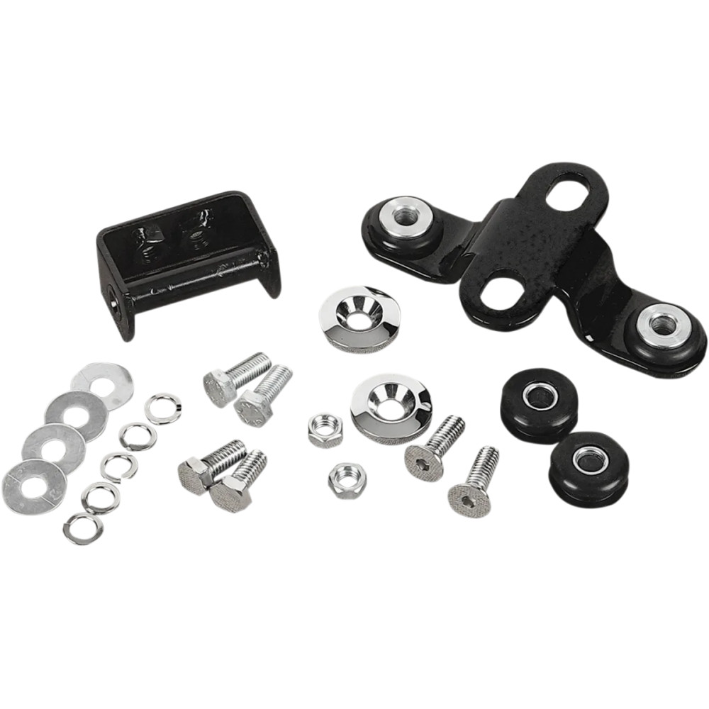 Custom One-Piece Gas Tank Mounting Kit — Black, Chrome, Bolt-On