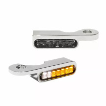 Intermitentes LED para manillar — 12 V, cromado, natural