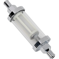 Clear Fuel Filter — for 7.9 mm (5/16") fuel line, chrome