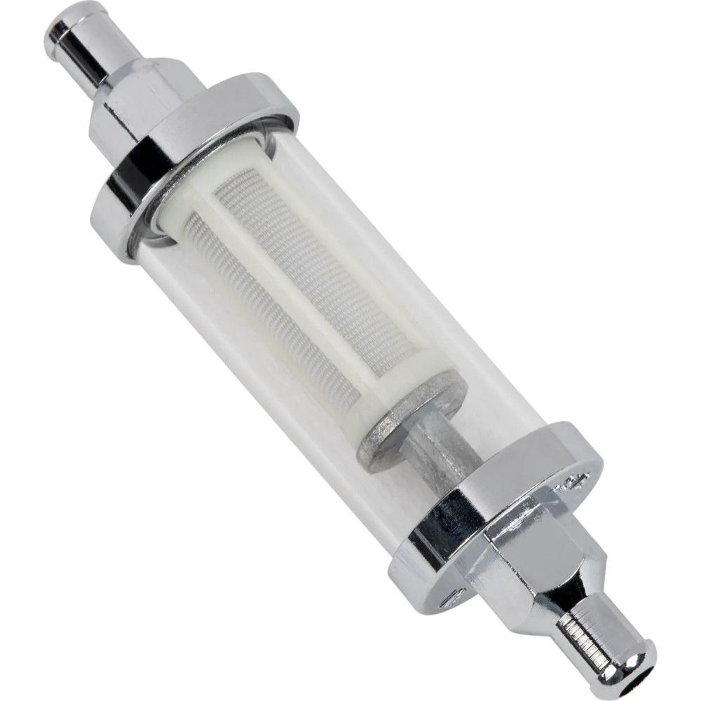 Clear Fuel Filter — for 7.9 mm (5/16") fuel line, chrome