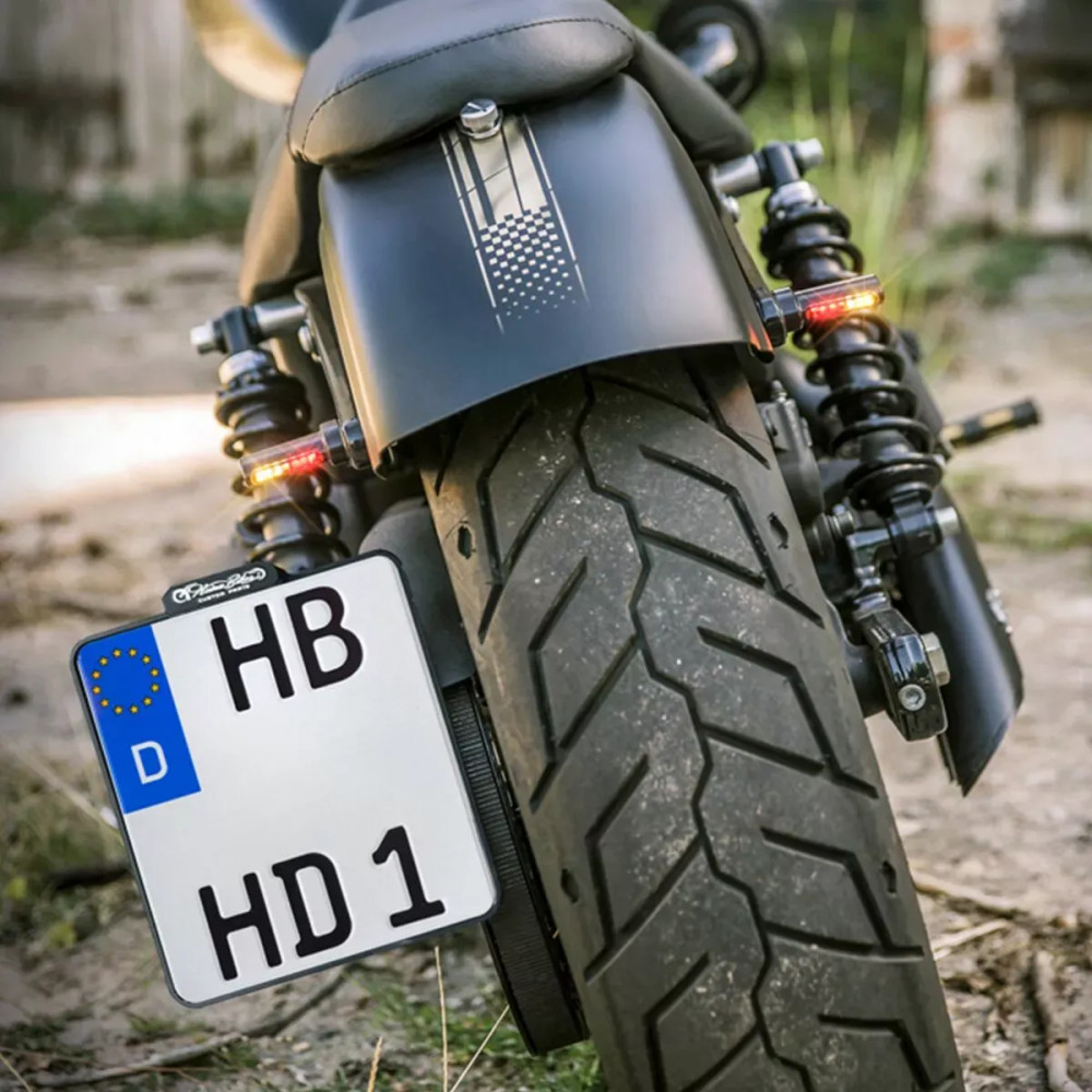 Winglets Led Turn Signals — rear fit, black, amber/red, 3-in-1