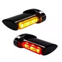Winglets Led Turn Signals — rear fit, black, amber/red, 3-in-1