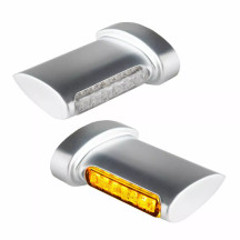 Intermitentes LED Winglets — Ajuste trasero, Par, Cromo/Natural, Ámbar/Rojo, 3 en 1