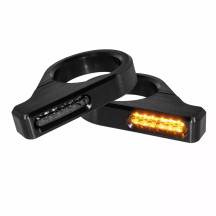Intermitentes LED para horquillas — 47–49 mm, 12 V, negro