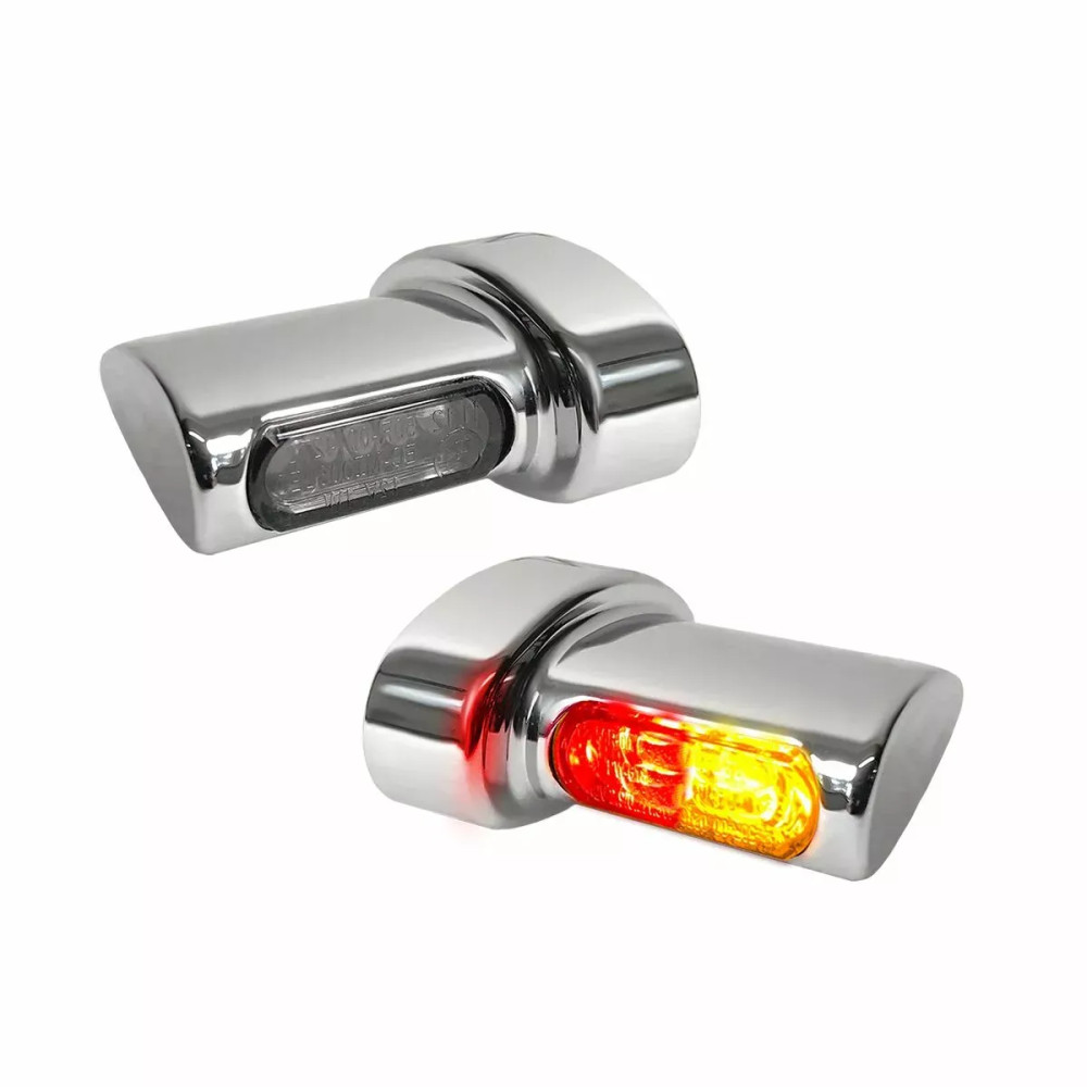 Winglets Micro Intermitente de Guardabarros 3en1 — cromo, trasera