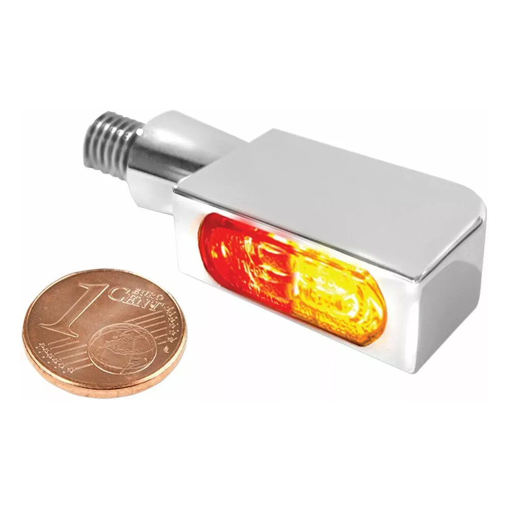 LED Turn Signal — Threaded M8 x 20, Rear, Chrome