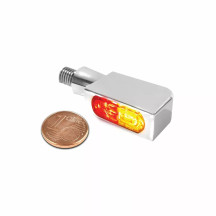 LED Turn Signal — Threaded M8 x 20, Rear, Chrome