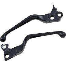 Slotted Wide Blade Lever Set — Black Matte, Brake and Clutch, Pair