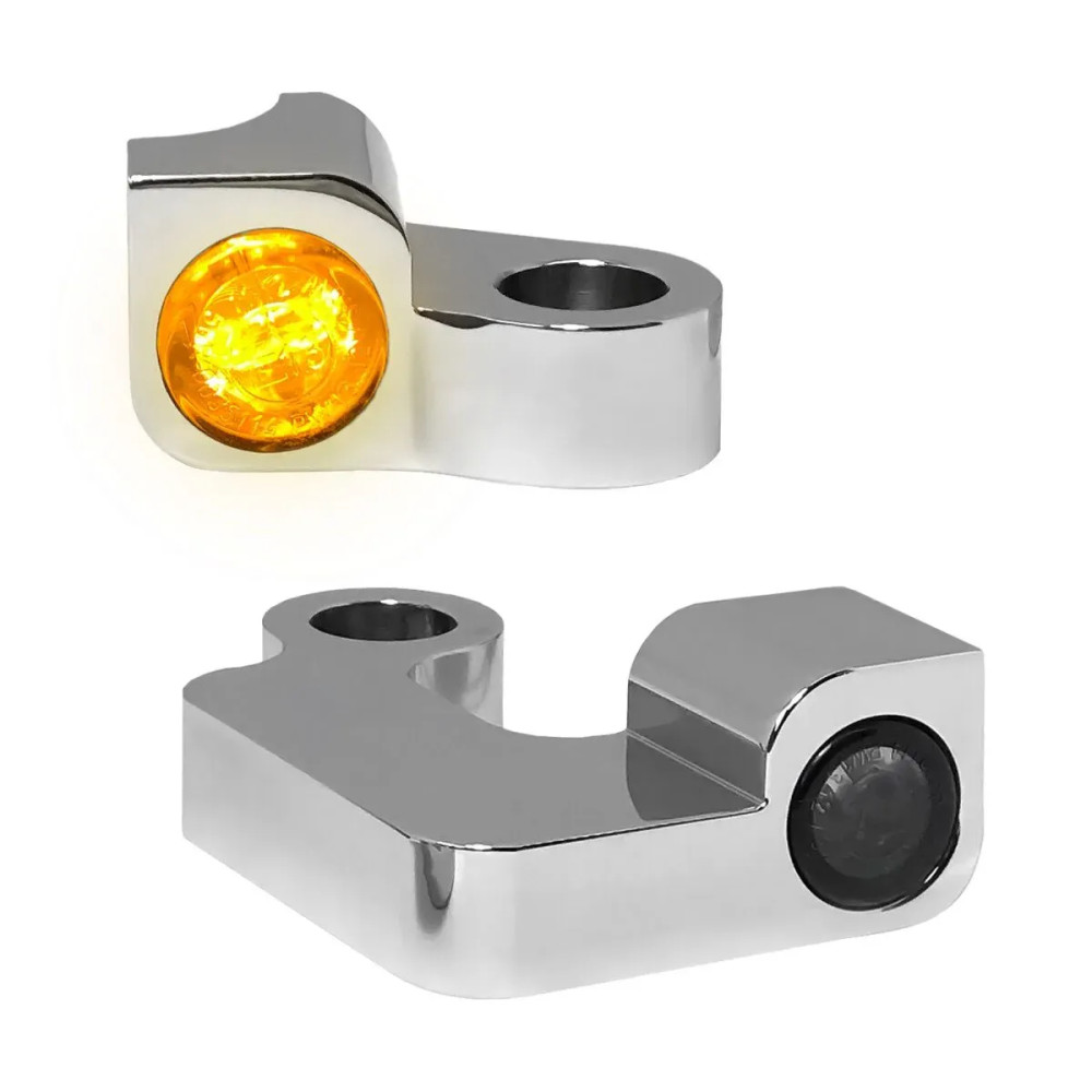 NANO Series Handlebar Turn Signals — 12V, Front left/right, Chrome
