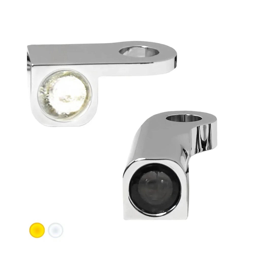 NANO Series Handlebar Turn Signals — 12V, Harley-Davidson® fit, Chrome