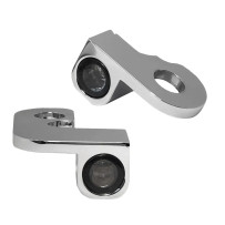 NANO Series Handlebar Turn Signals — 12V, Chrome, Front left & right