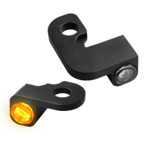 NANO Series Handlebar Turn Signals — 12V, black, front mount