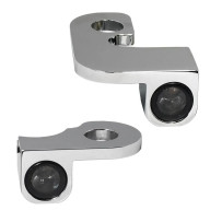 NANO Series Handlebar Turn Signals — 12V, Chrome, Front L/R fit for Harley‑Davidson®