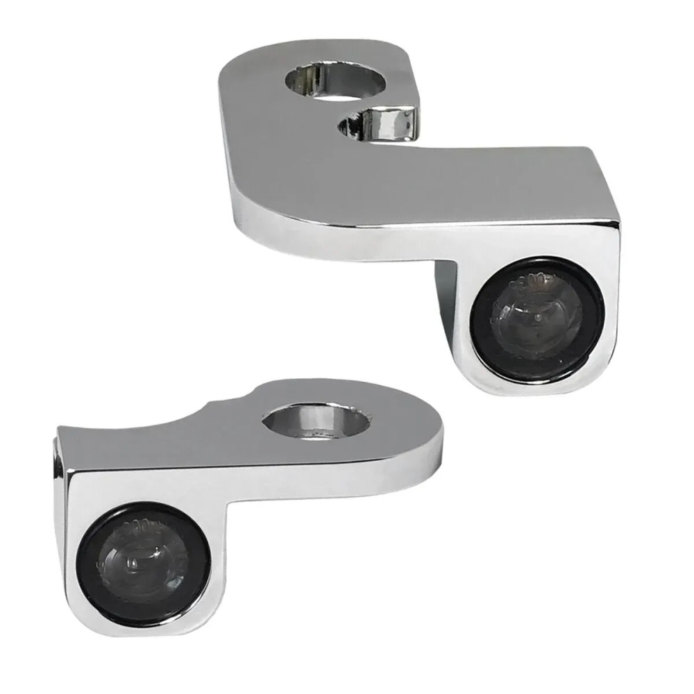 NANO Series Handlebar Turn Signals — 12V, Chrome, Front L/R fit for Harley‑Davidson®