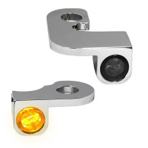 NANO Series Handlebar Turn Signals — 12V, Chrome, Front L/R fit for Harley‑Davidson®