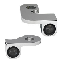 NANO Series Handlebar Turn Signals — 12V, with position light, chrome, for Harley-Davidson®