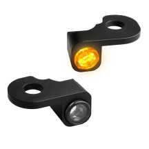 NANO Series Handlebar Turn Signals — 12 V, Harley-Davidson®, Pair, Black