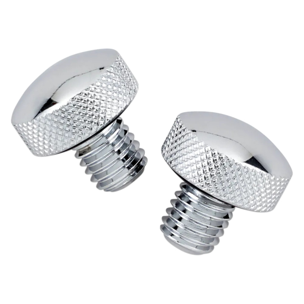 Chrome Knurled Bolt Kit for Softail Seat — 1/2-13 thread, 16 mm (5/8")