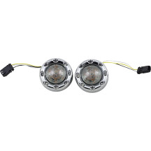 ProBEAM® Anillos Frontales Bullet Ringz™ — enchufe JAE, montaje delantero, cromado, ámbar/blanco, par