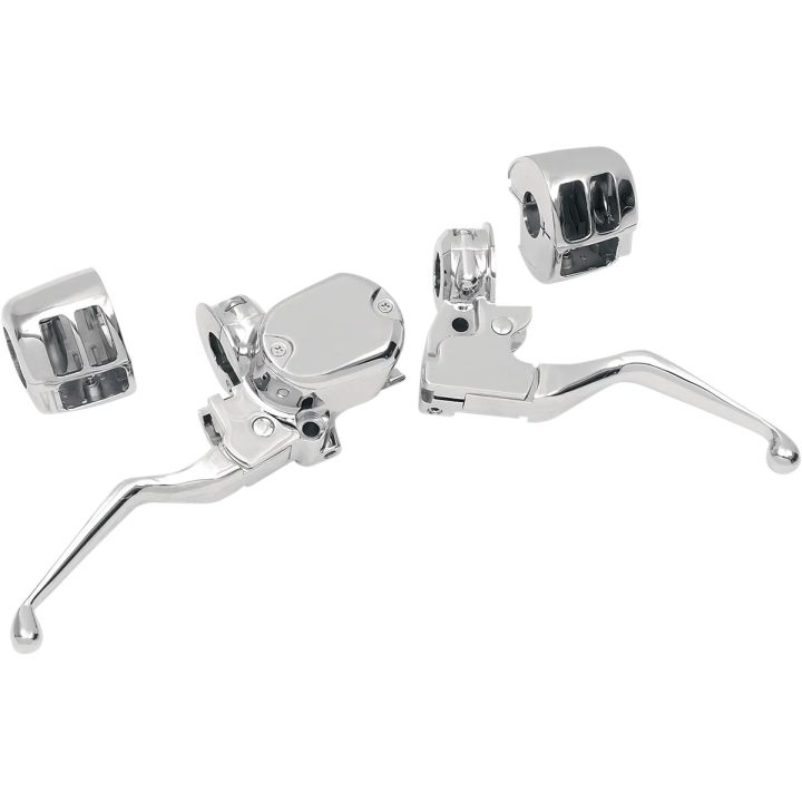 Kit de mandos para manillar — diámetro de sujeción 25.4 mm (1"), diámetro de cilindro maestro 12.7 mm (1/2"), cromado
