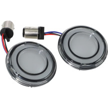Tracer L.E.D. Rear Turn Signal Conversions — 1157 socket, Harley-Davidson®, red LEDs, smoke lens