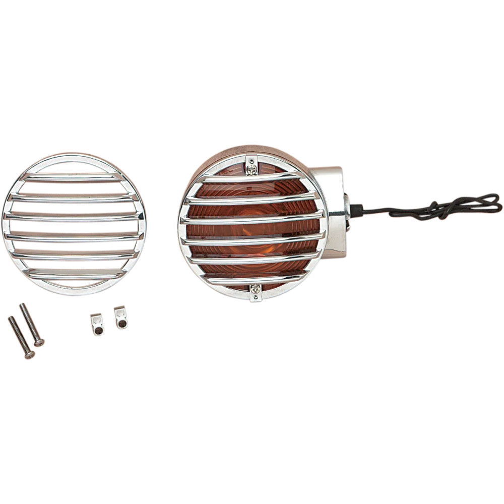 Turn Signal Lens Grilles — Chrome, Pair