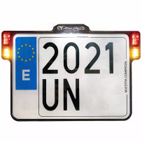 License Plate Holder 3-in-1 for EU Countries — Black, Spain plate size