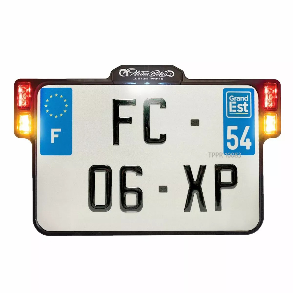 License Plate Holder 3-in-1 for EU Countries — France plate size, Black