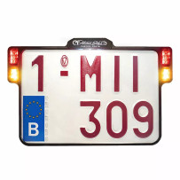 License Plate Holder 3-in-1 for EU Countries — Belgium plate size, black