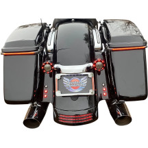 Marco LED curvo para matrícula — 12° curvado, horizontal, cromado, para Harley-Davidson®