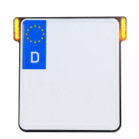 License Plate Holder 3-in-1 for EU Countries — Rear mount, Vertical orientation, Chrome