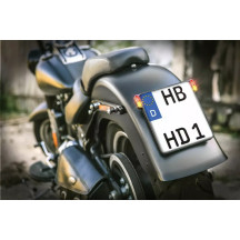 License Plate Holder 3-in-1 for EU Countries — Rear, Bolt-On, Black