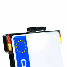 License Plate Holder 3-in-1 for EU Countries — Rear, Bolt-On, Black