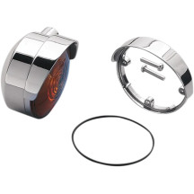 Viseras fundidas para intermitentes — 82.6 mm (3-1/4"), Delantero/Trasero, Cromo