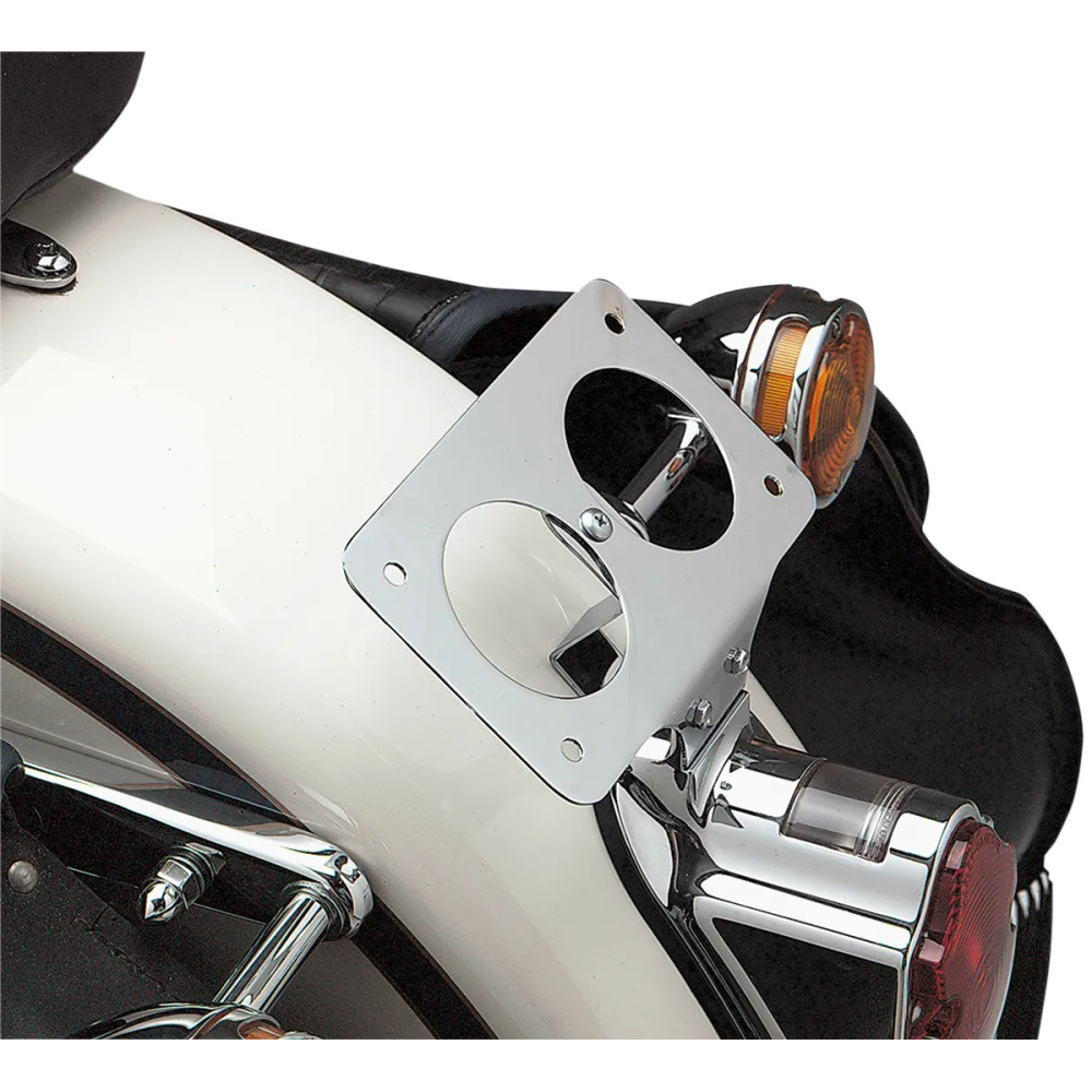 Laydown License Plate Mount — fits Harley-Davidson®, rear mount, chrome