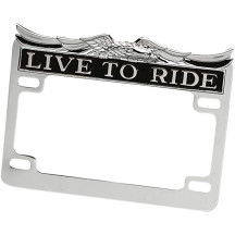 Marco para matrícula Live To Ride — Negro, 6" x 2-3/4"