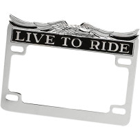 Marco para matrícula Live To Ride — Negro, 6" x 2-3/4"