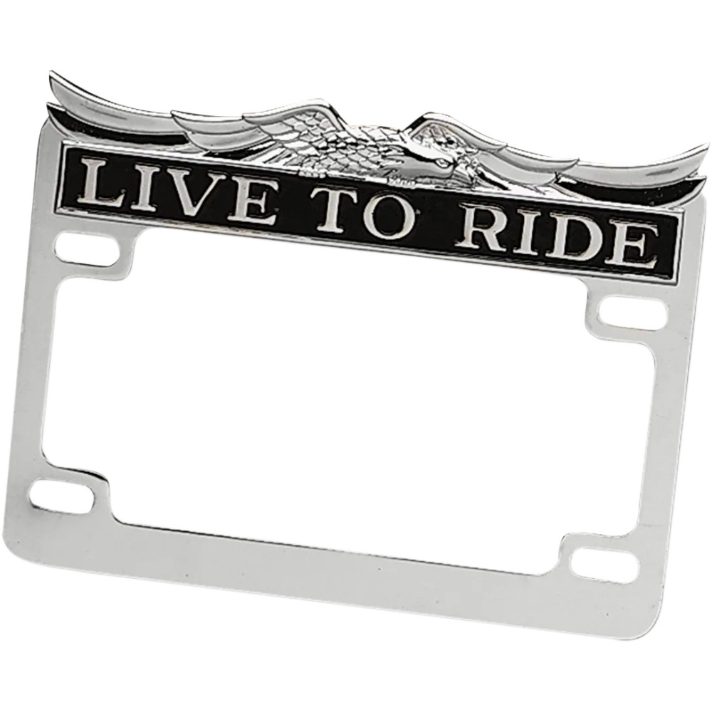Marco para matrícula Live To Ride — Negro, 6" x 2-3/4"