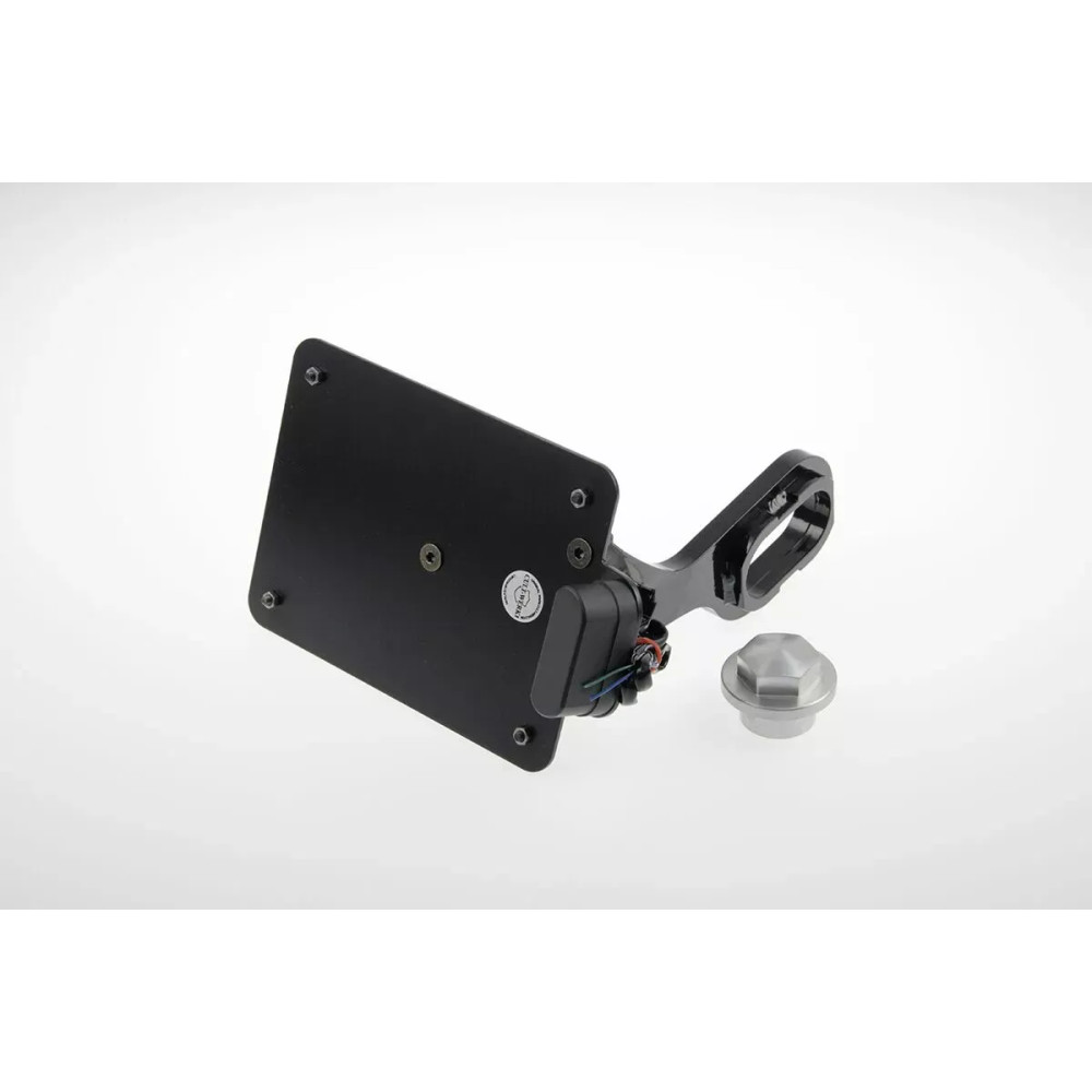 Placa de matrícula — 14 cm × 18 cm, negra