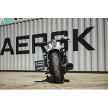 License Plate Holder RH975 — 20 cm H, 18 cm W, Black, rear mount, LED