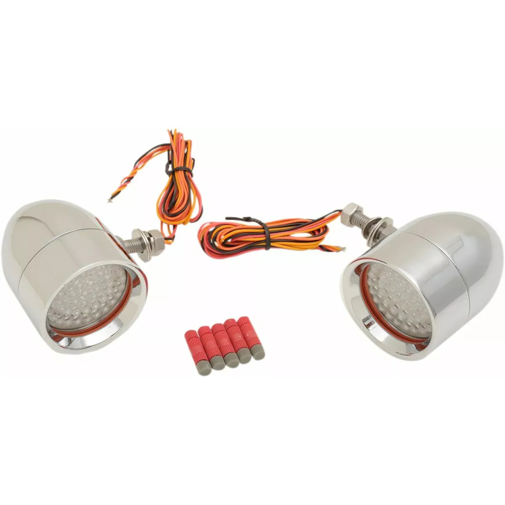 Luces marcadoras tipo bala LED bicolor — 79.4 mm (3-1/8"), 57.2 mm (2-1/4"), 12 V, cromado
