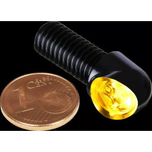 mo-BLAZE Pin intermitentes — 12 V, 38.5 mm longitud (con rosca), 16 mm diámetro, negro anodizado