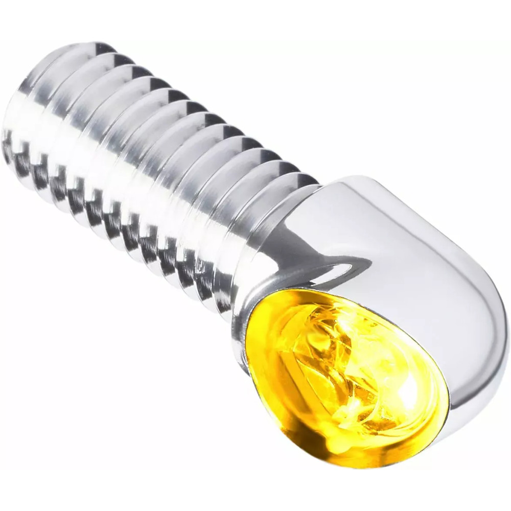 mo-BLAZE Pin Intermitentes — 38.5 mm, 16 mm diámetro, rosca M8, 12V, pulido, amarillo