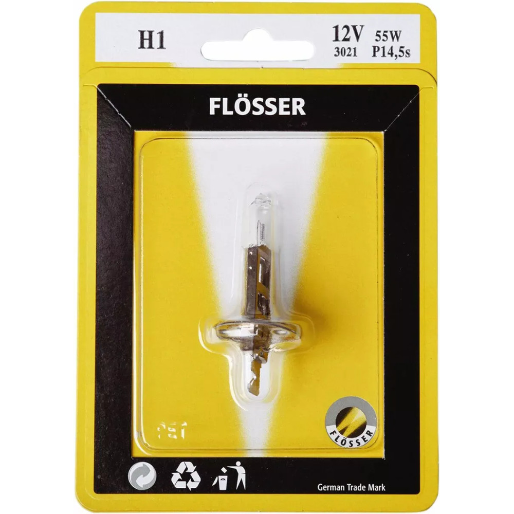 Halogen Headlight Bulbs — 12V 55W, P14.5s (H1)