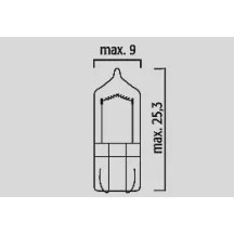 Filament Glass Wedge Bulbs — 12V 5W, W2.1×9.5d (W5W/168/T10), 10 pack